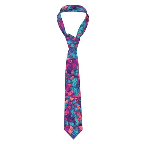 YYHWHJDE Herren-Krawatte aus Seide, geeignet für tägliche geschäftliche Veranstaltungen und die Arbeit, Kaleidoskop-Mandala-Druck, Schwarz, Einheitsgröße
