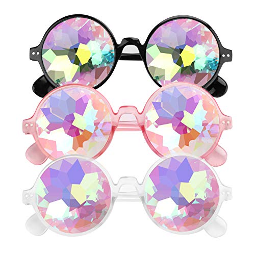 E-More 3er Kaleidoscope Goggles Weinlese-Art Gotische Retro Steampunk Cosplay Brille Glasses Welding Punk Brille
