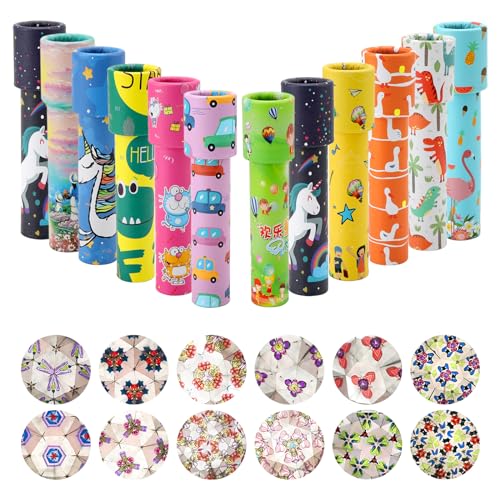 HENGBIRD 12 Stück Kaleidoskop Kinder, Klassisches Kaleidoskope, Vintage Retro-Kaleidoscope Lernspielzeug für Jungen und Mädchen, Kindergeburtstag, Neujahr, Weihnachten (Zufällige Farben)