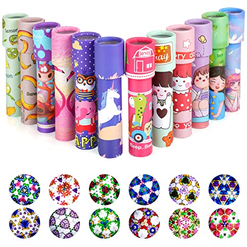 AUAUY 12 PCS Klassisches Kaleidoskope, Vintage Retro-Kaleidoskope Lernspielzeug für Kindergeburtstag, Neujahr, Weihnachten, Vorratsfüller, Taschenfüller, Schule, Klassenzimmer, Preise(Zufällige Farbe)